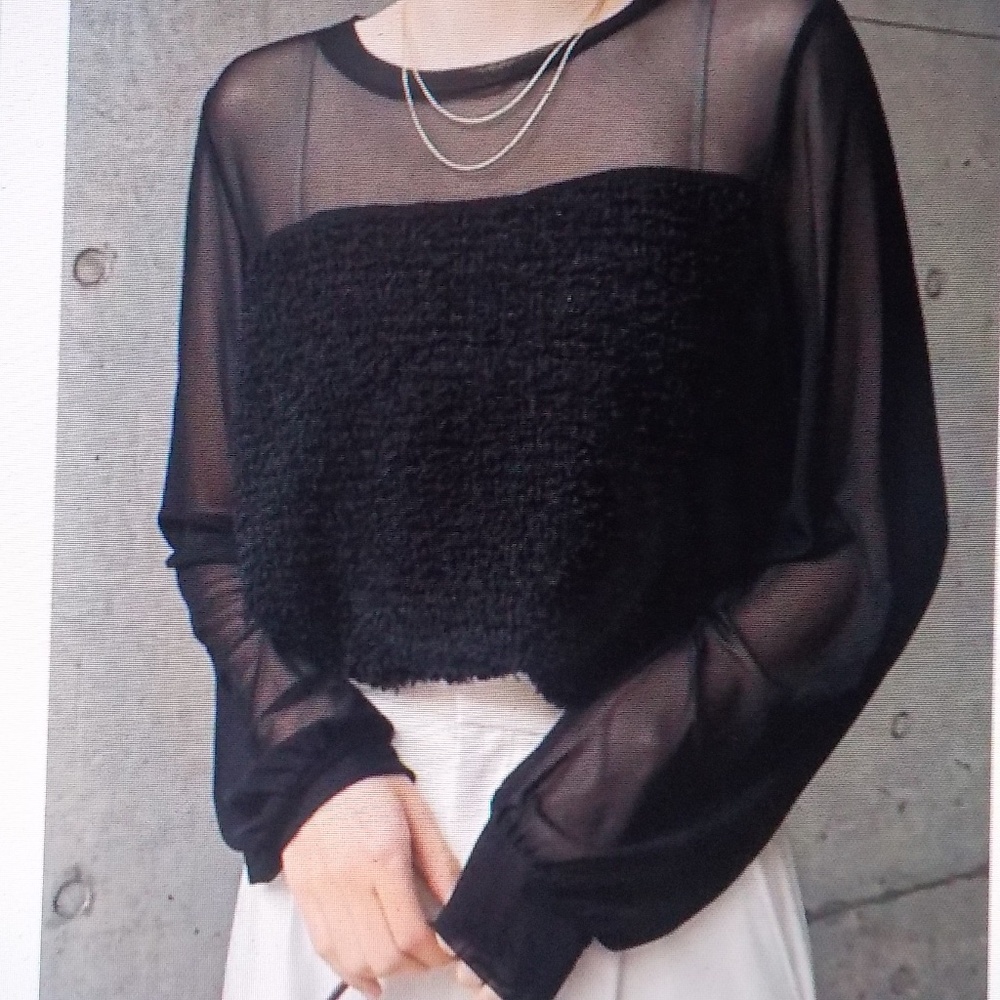 Black Sheer Blouse w/Camisole